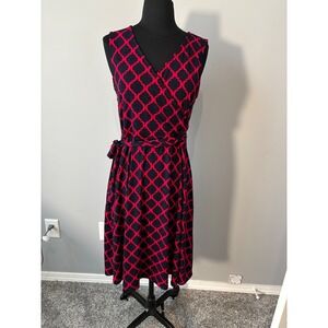 41 HAWTHORN KASSIDY Wrap Dress Fit & Flare Sleeveless‎ Geometric Print Size MED
